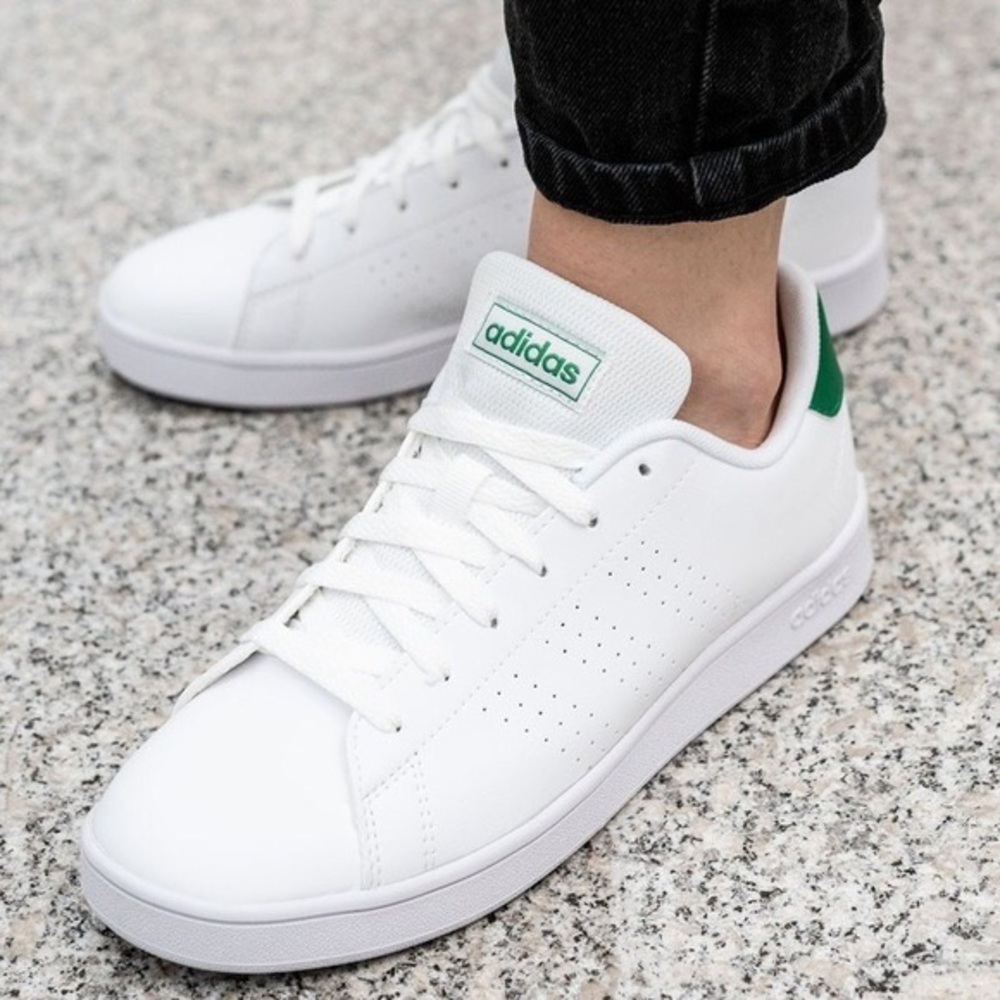 $80~STAN SMITH Adidas~White/Green Leather Sneakers